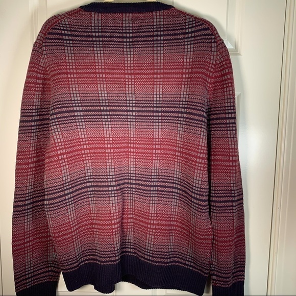 Alfani men’s Regular Fit cotton v-neck sweater maroon and gray large - Picture 5 of 8